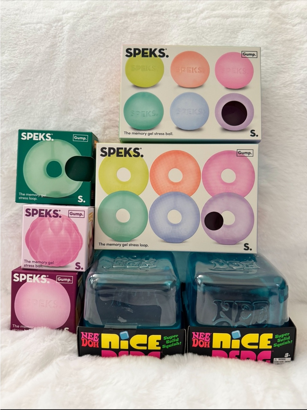 SPEKS Memory Gel Stress Balls & Loops - Pastel Multi-Pack